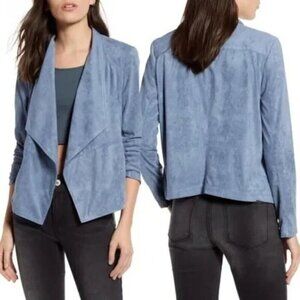 BB Dakota Wade Faux Suede Jacket in Hazey Blue Womens Size Small